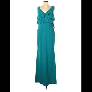 Adrianna Papell Ruffle Crepe Gown